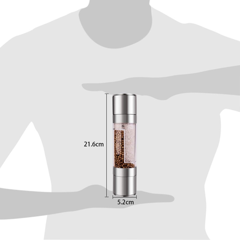 Mixoo Salt and Pepper Grinder - 2 in 1 Manual