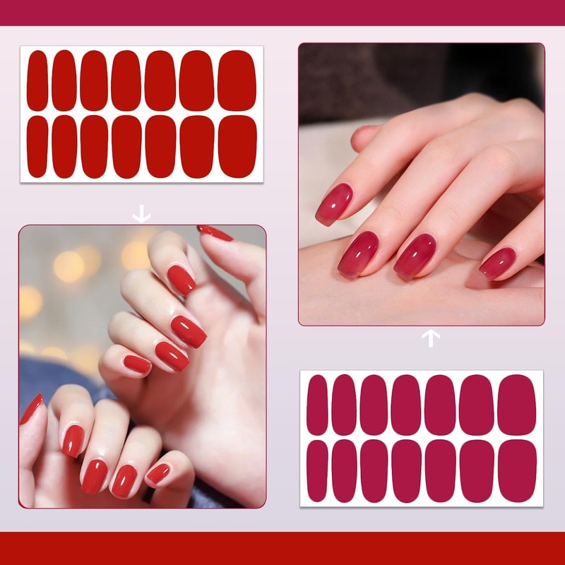 16 hojas de calcomanías de esmalte de uñas completas para