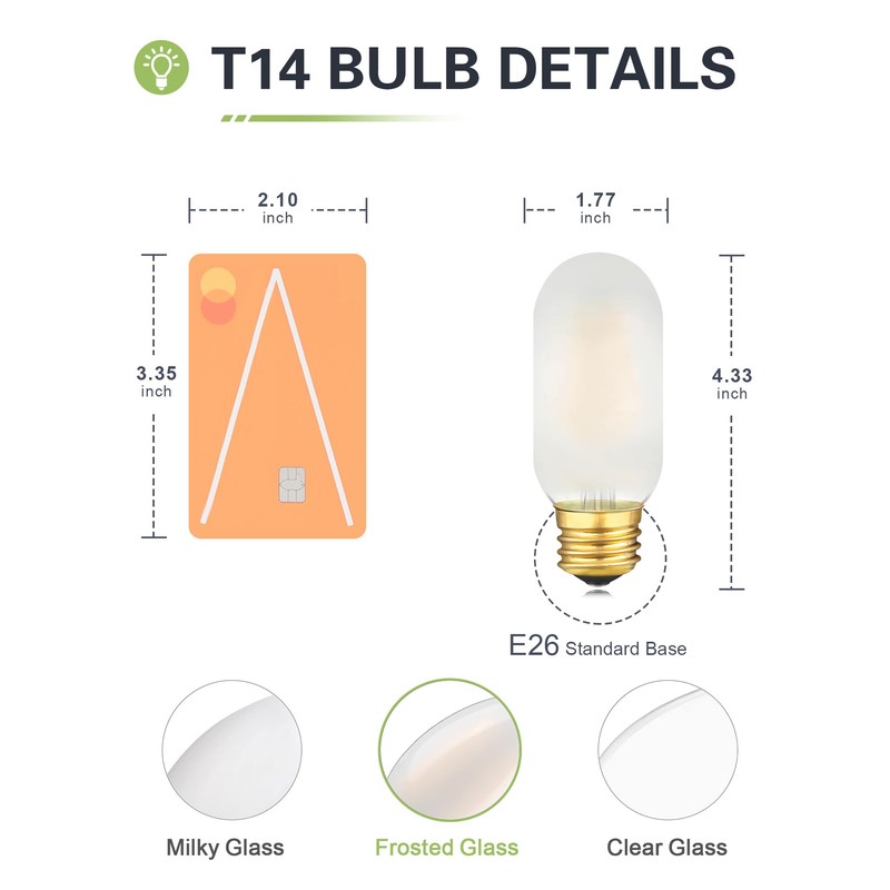 LUMILECT Frosted T45 E26 LED Bulb Dimmable 40W Equivalent E26