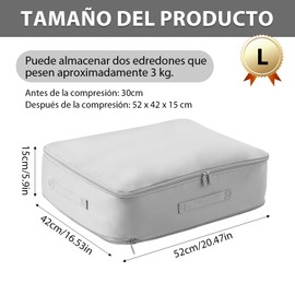 BUMOKO Organizador Autocomprimible Ultra Comprimible, Bolsas de Almacenamiento de Edredones, Ahorra Espacio, Doblar Colchas, Mantas y Ropa (Large)