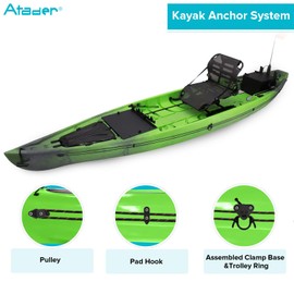 Atader Kayak Anchor Trolley Kit, Standard Anchor Trolley System for Kayak Canoe