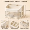 2-Layer Cosmetic Storage Box with Transparent Drawer