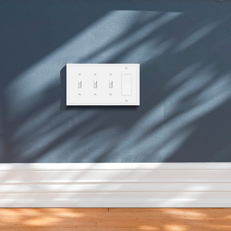 Modern Edge Decorative Wall Plate Switch Plate Outlet Cover, Durable