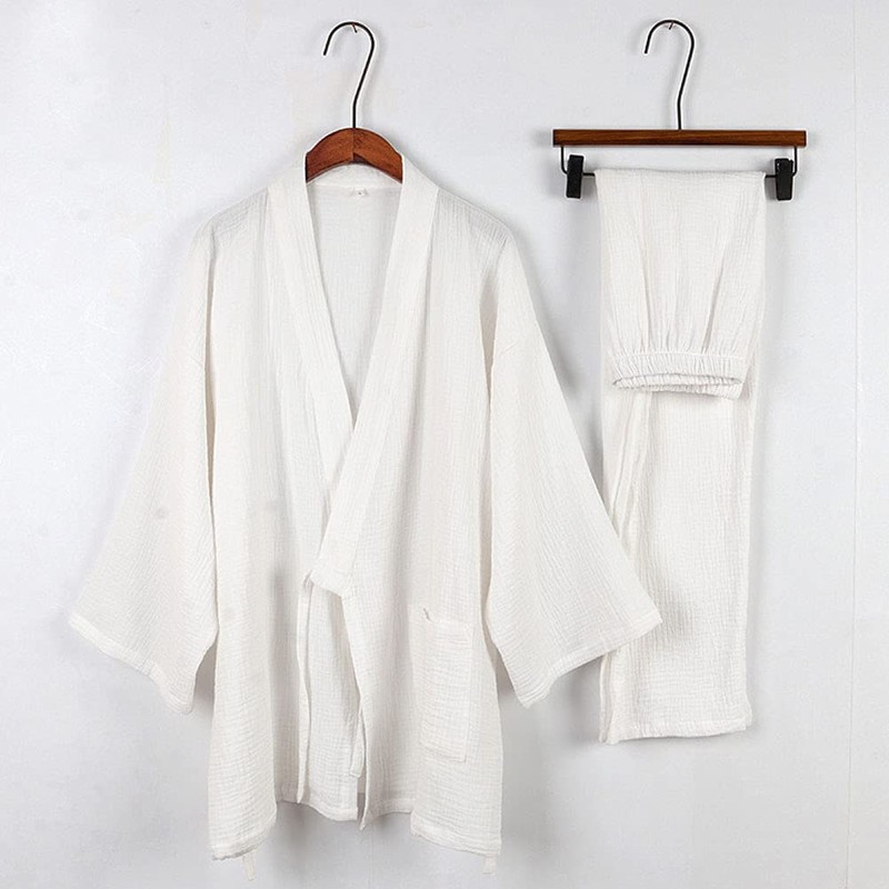OWLONLINE Men's Japanese Kimono Loose Casual Home Pajamas Nightwear Size