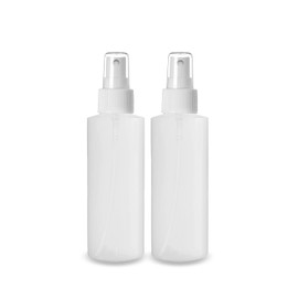 ljdeals Plastic Spray Bottles, Fine Mist 4 oz, Refillable, Reusable Empty Bottles for Household Use, Essential Oils, Perfumes, Travel Size, Pack of 2, Made in USA