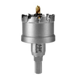 Mollom Heavy Duty Carbide Hole Saw, Hole Cutter cuts Stainless Steel, mild Steel, Iron, Copper, Brass, Plastic ( 1-3/4'' 45mm )