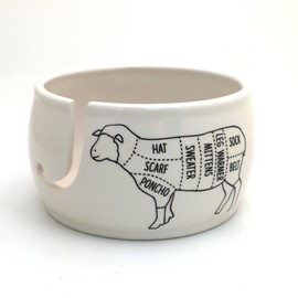 Handmade yarn bowl, Sheep Parts