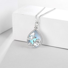 URONE Butterfly Urn Necklace for Ashes Sterling Silver Butterfly Pendant Memory Gifts Keepsake Cremation Jewelry for Women, Sterling Silver, No Gemstone