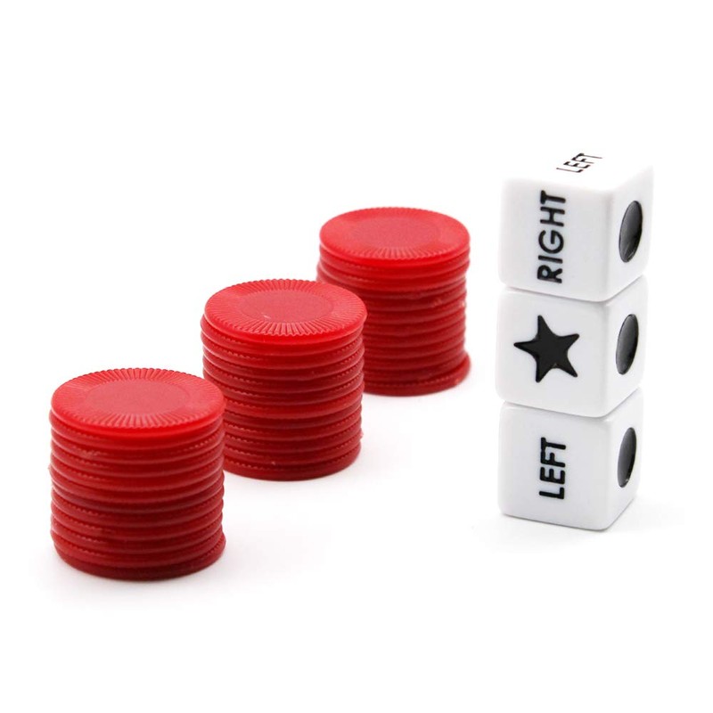 Befantasway Right Left Center Dice Game Set with 3 Dices&