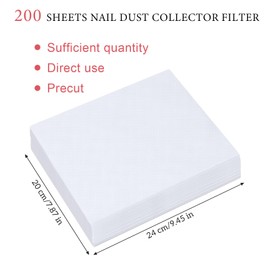 200 Sheets Nail Dust Collector Filter Paper Disposable Nail Dust Filters Sheets for Most of Nail Dust Collector Machine Nail Vacuum Dust Collector Accessories for Nail Salon Spa Tech Supplies (White)