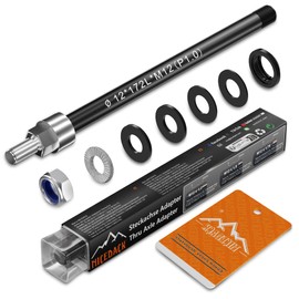 NICEDACK Thru Axle M12 x 1.0-160-172 mm with Adapter for Bicycle Trailer Coupling, Compatible with 142-148 Hub Size, Adjustable Shaft Length