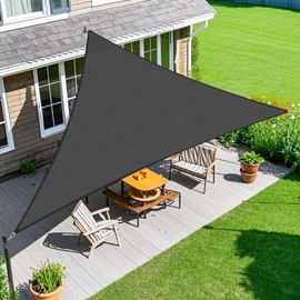Amagenix Sun Shade Sail 10'X10'X14' Curved Edge Outdoor Shade Canopy Dark Grey Breathable 95% UV Block Shade Cloth for Patio Garden Backyard (We Make Custom Size)