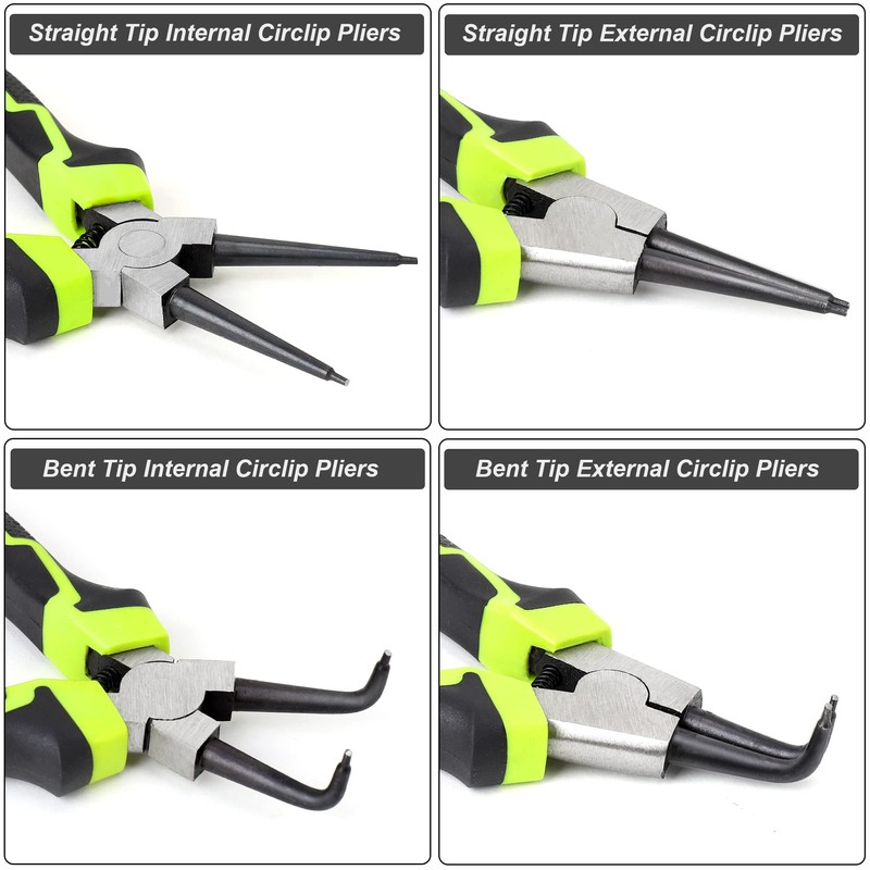 FASTPRO 4-Piece 7-inch Snap Ring Pliers Set, Internal/External Circlip Pliers