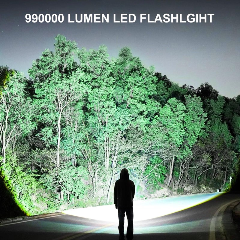 Rechargeable Flashlights 990,000 High Lumens 2 Pack, Led Super Bright
