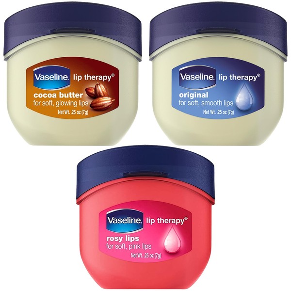 Vaseline Vaseline Lip Therapy Variety 3-Pack C Original, Rosy Lips,