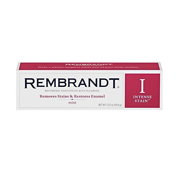 Rembrandt Toothpaste, Intense Stain, Mint Flavor, 3.52 oz (4 Pack)