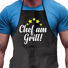 Shirtoo Barbecue Apron Chef am Grill Funny Gift for Men and Grill Master