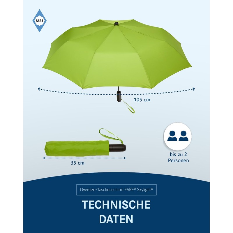 FARE Oversized Pocket Umbrella Skylight - Effective Umbrella with LED