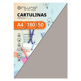 Pack of 50 Cartulinas Colour Grey Tamaño A4 180 g