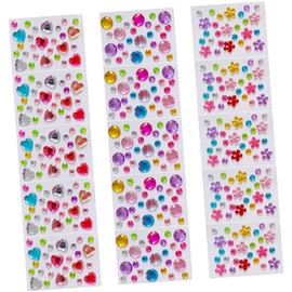 Operitacx 15 Blätter Kinderschmuck tragbare Juwelenaufkleber Funkelnde Aufkleber Bling-Aufkleber aus Kunststoff Mehrzweckaufkleber aus Kunststoff Karikatur Edelstein-Aufkleber Plastik