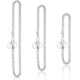 3 Pieces Pants Chain Pocket Chain Belt Metal Jeans Chain Wallet Chain with Lobster Clasps and Keyring for Men Women Keys Wallets