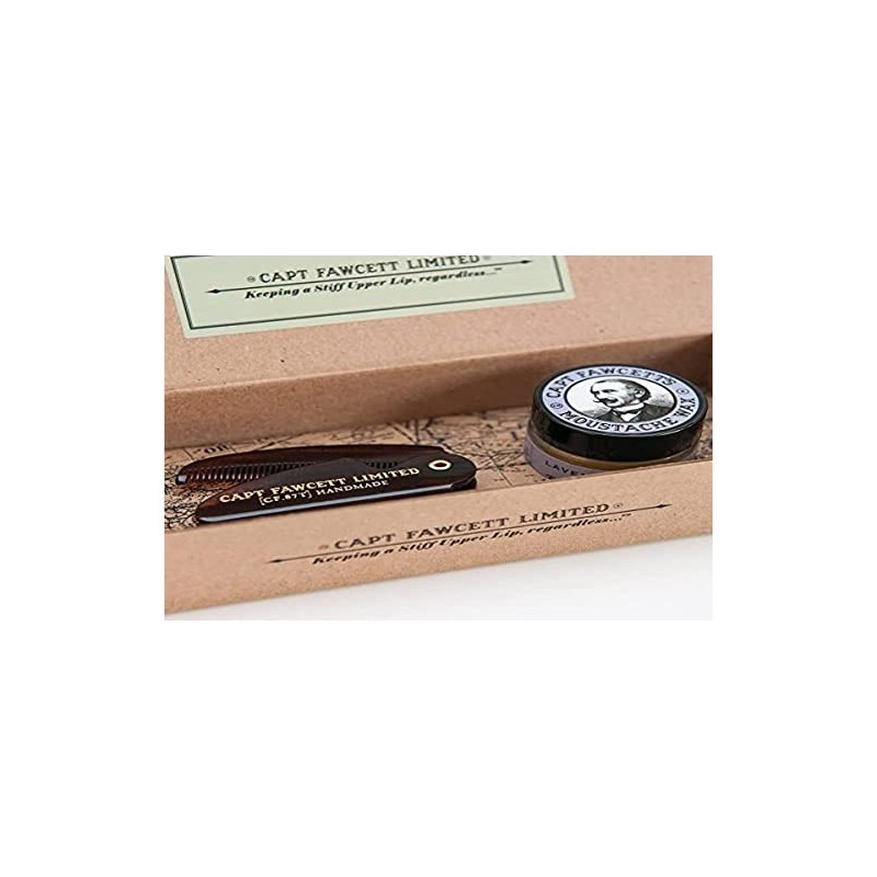 Captain Fawcett's Moustache Wax (Ylang Ylang Scent) & Folding Pocket