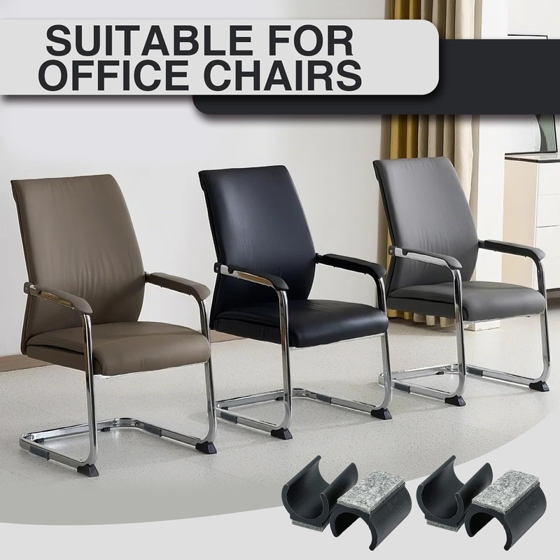 Felt gliders for cantilever chairs, 16 pieces, clamping shell gliders,