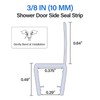 Yecaye 3 Pack Shower Door Seal,Shower Door Sweep,Frameless Glass Seal