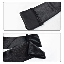 Andiker Women's Long Evening Gloves, Satin Elbow Opera Party Dance Gloves (Black)