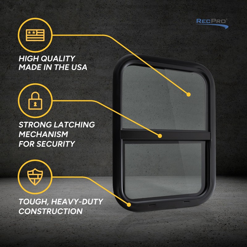RecPro RV Teardrop Horizontal or Vertical Slide Window with Trim