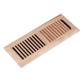 Hardwood Red Oak Floor Register, Drop in Vent Cover, 6x12 Inch with Damper, Unfinished