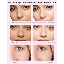 Erinde Corrector en Crema de Cobertura Total, Resistente al Agua y de Larga Duración, Corrector Para el Contorno de Los Ojos Contra Las Ojeras y Las Imperfecciones, Fácil de Difuminar,#E02
