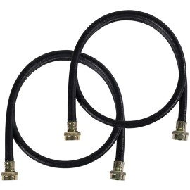 Certified Appliance Washing Machine Hoses, 2 Pack, 5 Ft. Length, Black