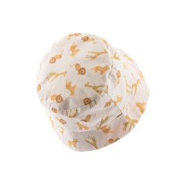 Sterntaler Reversible fishing hat giraffes - summer hat with print made of cotton - reversible side made of muslin - UV protection 50+ sun cap - baby children's headpiece, natural