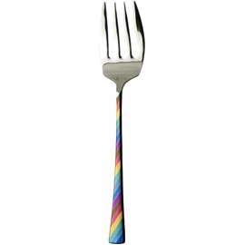 Nagao - Niji Service Fork, 8.3 inches (21.1 cm), 18-8 Stainless Steel, Multi-colored, Made in Japan