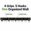 Wall-Mounted Broom and Mop Holder – 4 Slots and 5