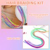 80PCS Hair Braiding Thread, Rainbow Gradient Hair Wraps String for