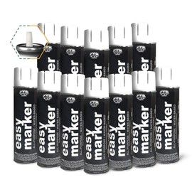 Fox Valley Easy Marker Inverted Utility Marking Spray Paint - Easy Use Inverted Marking Paint Spray Can, Grass Marking Paint, Tree Marking Paint & Parking Lot Paint, 18 oz (Pack of 12), White