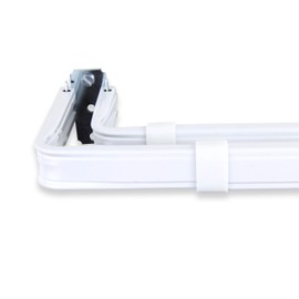 Lockseam Double Curtain Rod 48-84 inch, White