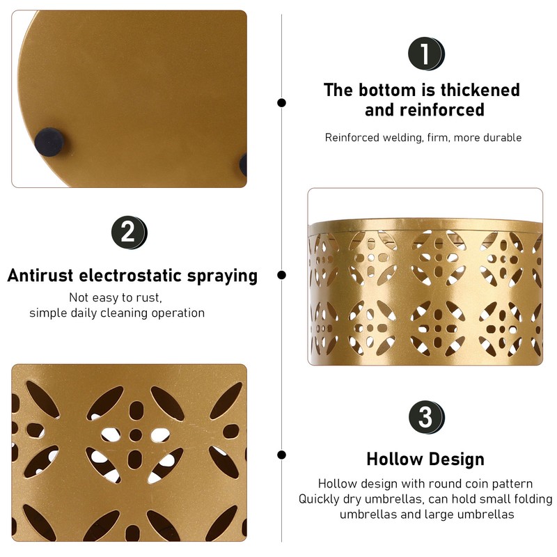 Umbrella Holder Round Rust Proof Stylish Hollow Copper Pattern Metal
