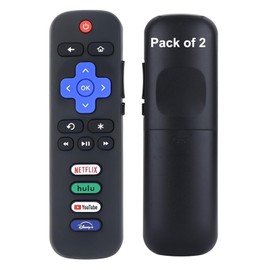 ushemi (Pack of 2) Replacement Remote Control Only for All Roku TV, Compatible for TCL Roku/Hisense Roku/Onn Roku Series Smart TVs (Not for Roku Stick and Box)