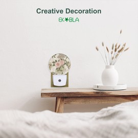 EKOBLA Vintage Flower Butterfly Night Light Floral Plug into Wall with Dusk to Dawn Light Sensors, Warm Nightlights for Bedroom, Bathroom, Hallway, Kitchen, Gifts for Girls Women