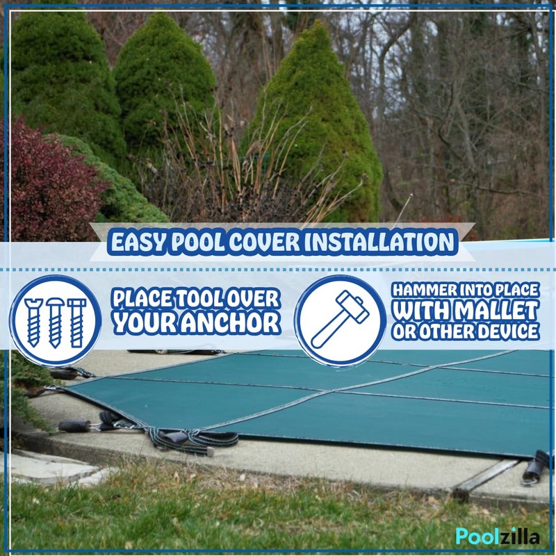 Poolzilla Aluminum Tamping Tool for Anchor Installation, Easy Pool Cover