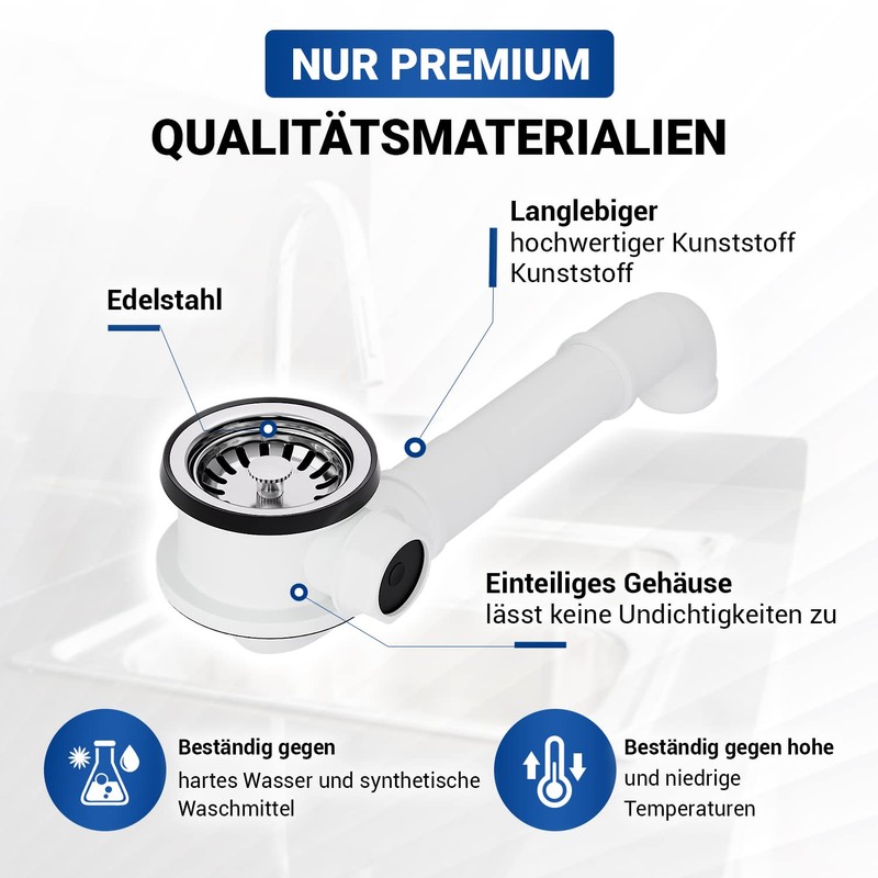 VIOKS Washbasin Drain Fitting with Strainer Basket Valve 70 mm
