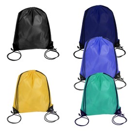 5 Pack Drawstring Gym Bags, Waterproof Drawstring Backpack, 13.4x16.5 inch Multi-Purpose Sport Bag Gym Bag Draw String Bag Gym Backpack Workout Bags for Women Men Gym SportsTravel