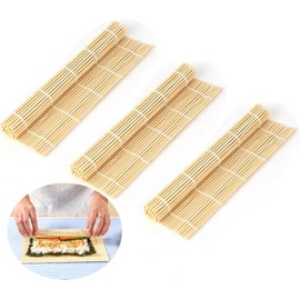 Kouclaa Premium Sushi Mat,4 PCS Made of Premium Bamboo with Nice Finishing,for Mixing Rice Vinegar Seasoning into The Sushi Rice Quality Smooth Helper for Sushi
