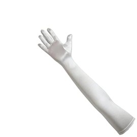 Tapp C. Classic Adult Size 22" Long Opera Length Satin Gloves - Diamond White