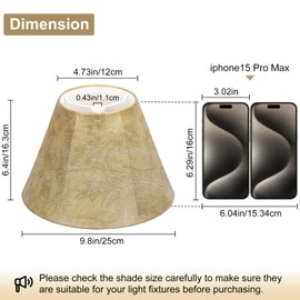 Rustic Lamp Shades Set of 2, Faux Leather Replacement Lamp Shades, 4.7" Top x 9.8" Bottom x 6.4" High, Small Lamp Shades for Table Lamps Bedside Lamps, Spider, Bulb Clip Adapters Included