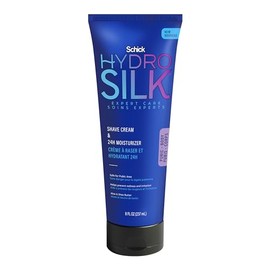 Schick Hydro Silk Crema de afeitar e hidratante de 24 horas | Crema de afeitar para el cabello púbico para mujeres y humectante de área de bikini, cre
