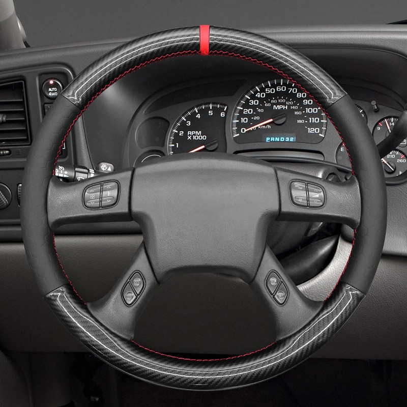 MEWANT Steering Wheel Cover for Chevy Silverado 1500/2500/3500 2003-2006 /Trailblazer